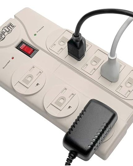 Eaton Tripp Lite Series TLP808 8 Outlet Surge Protector Power Strip with Flat Plug, 1440 Joule Rating, White, UL Listed & Certified, 8ft Extension Cord with Multiple Outlets for Home Office