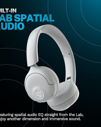 JLab Go Lux ANC Wireless Headphones, Cloud White, Hybrid Active Noise Cancelling, Premium On-Ear Bluetooth Headset, Customizable Sound, Be Aware Mode, Cloud Foam Comfort, Multipoint Connection