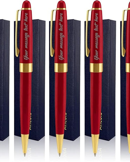 Ancolo Personalized Business Ballpoint Pens-Medium Point Nib - Quality Pens Metal Body no plastic, Engraving With Your Name/Message Corporate Executive Gift for any occations