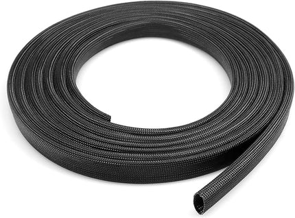 Braided Fiberglass Sleeve, 10ft High Temp Cable Sleeve, Flexible Cable Management Cable Protector for Car Wire Loom Protection (Black, 1/2")