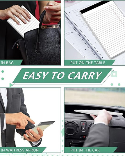 Legal Pads 5 x 8 Inch Notepad, 8 Pack Note Pads College Ruled Perforated Memo Pad for Work Study Daily Note Taking List, Lined Writing Pads Memo Refills Notepads for Office Home School, 30 Sheet/Pad