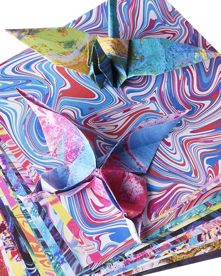 Origami Paper Kit Dobule Sided 100 Sheets 100 Colors 6 Inch Japanese Chiyo Square Easy Fold Arts Crafts DIY Handwork Origami Papers Cloth Rock Color