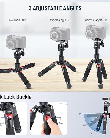 NEEWER Portable Desktop Mini Tripod + X11 2 in 1 Teleprompter 11 Inch with Monitor for Windows MacOS, Aluminum Alloy 20''/ 50cm Desk Stand with Ball Head for DSLR Camera Camcorder, Max Load 11 lb/5 kg