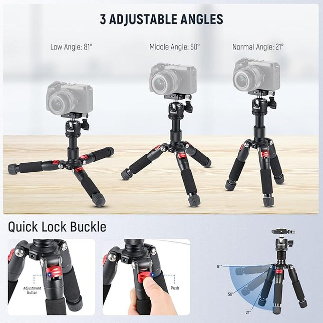 NEEWER Portable Desktop Mini Tripod + X11 2 in 1 Teleprompter 11 Inch with Monitor for Windows MacOS, Aluminum Alloy 20''/ 50cm Desk Stand with Ball Head for DSLR Camera Camcorder, Max Load 11 lb/5 kg