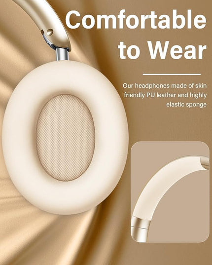 Wentronic Y05 Bluetooth Headphones Wireless Over Ear Noise Cancelling with Microphone 48 Hours Playtime, High Sound Quality Foldable Soft EarpadsHeadphones for Travel-Starlight