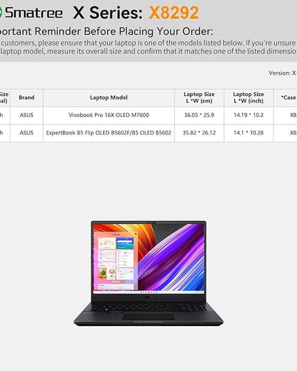 Smatree Hard EVA Protective Sleeve Case Compatible for 16 inch ASUS Vivobook Pro 16X OLED M7600, for 16 inch ASUS ExpertBook B5 Flip OLED B5602F/B5 OLED B5602, Anti-Shock Laptop Case, Pink (X8292P)