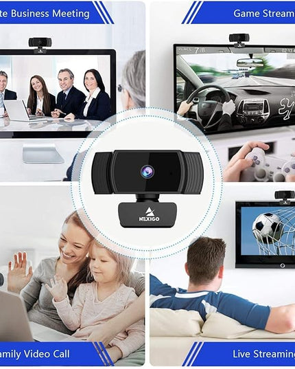 NexiGo N930AF Webcam with Microphone for Desktop, Autofocus, Webcam for Laptop, Computer Camera, 1080p HD USB Web Camera, Compatible with Zoom/Switch 2/Teams/Webex