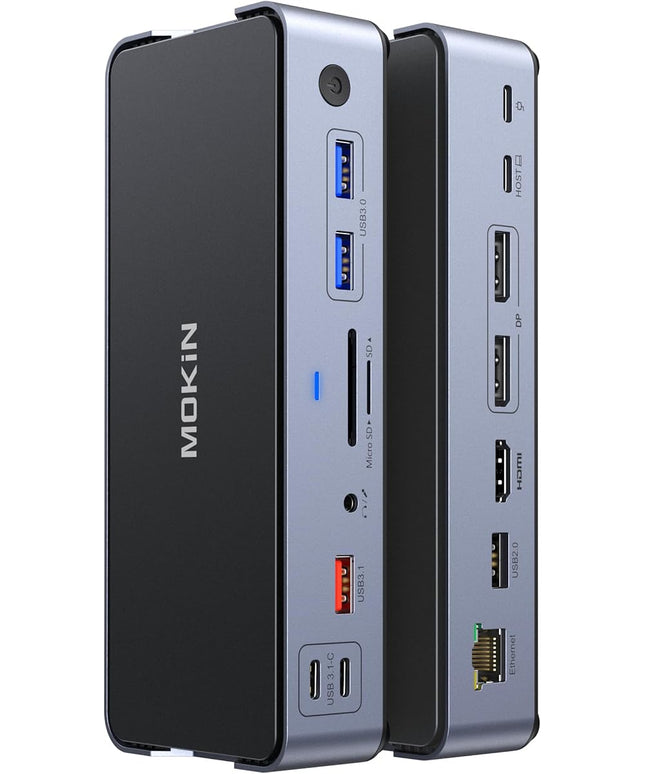 8K USB C Laptop Docking Station,Docking Station 3 Monitors with 1*HDMI, 2*DisplayPort,15 in 1 USB C Dock for Dual/Triple Monitors,6 *USB Ports,100W PD,Ethernet,SD&TF,Audio,for Dell/HP/MacBook/Lenovo