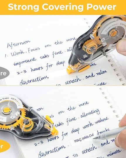 M&G 12 pack 68.9 Feet correction tape,826.8FT/ 252M in total, Correction tape bulk for Office, Note Taking, Journal,Easy to Use Applicator for Instant Corrections