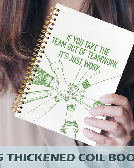 Yhtrg Welcome to the Team Gifts Spiral Notebooks, Gifts for Team Members at Work, Teams Appreciation Gift for Employees, Green Journal Notebook for Women Men Coworkers, 5.5x8.3 Inch
