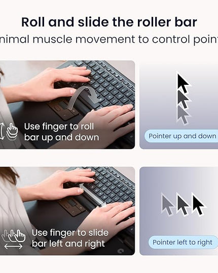 Contour RollerMouse Pro Ergonomic Central Rollerbar Design for Neck, Shoulder & Wrist Pain Relief, 6 Programmable Buttons, 600-2800 DPI, Productivity Plug & Play Mac & PC - Wireless - Slim