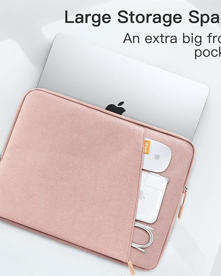 JETech Laptop Sleeve for 15-Inch Notebook, Compatible with MacBook Air 15-Inch M4/M3/M2, MacBook Pro 16-Inch M4/M3/M2/M1, Waterproof Shockproof Case with Accessory Pocket Bag (Rose Gold)