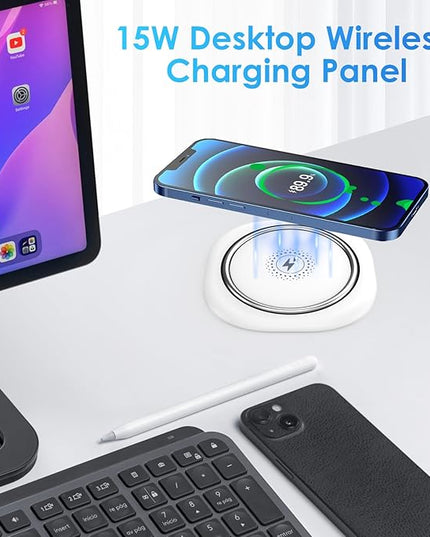 Pop Up Countertop Outlet with 15W Wireless Charger, 4 Outlets & 4 USB (2 PD20W USB-C) 3.15in Desk Hole Pop Up Power Outlet for Kitchen Countertop,Office Conference Table.ETL Listed