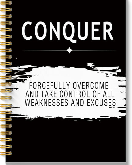 Inspirational Conquer Quotes Notebook Journal, Inspirational Office Notebook for Work, Motivational Gifts for Women Men, Gifts for Office Coworkers, Hardcover Spiral Notebooks 5.5x8.3