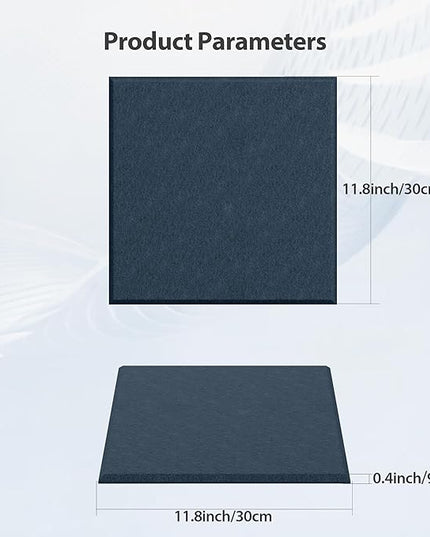 12 Pack Acoustic Panels Self Adhesive Sound Proof Foam, High Density Sound Acoustic Panel, 12X12X0.4 Inch Square Panels in Home, Office, Reccording Room, Studio,and more(Dark Blue)