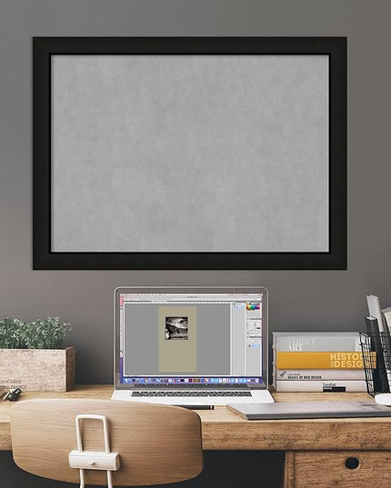 Amanti Art Black Framed Magnetic Board 23x31 Medium Vision Board for use with Magnets, 100% Metal Sheet to Display Items as Office Decor or for Home Organization in mudroom, Kitchen or Kids Room