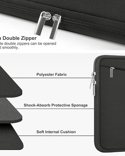 15.6 inch Laptop Case, Durable Computer Carrying Bag Protective Case Briefcase Handbag with Front Pocket, Laptop Sleeve Cover for 15.6 Inch HP, Dell, Lenovo, Asus, Notebook, Grey