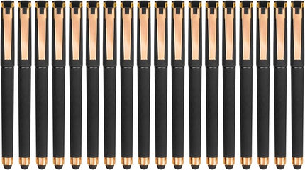 Linbsunne Black Gel Pens 0.7mm Medium Point Pen Office Pens 2-in-1 Stylus Pens for Touch Screens Gel Ink Rollerball Pens for Writing (18 Pack-black)