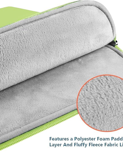 Laptop Sleeve Case 15.6 inch, Shockproof Protective Notebook Cover with Accessory Pocket, Carrying Laptop Bag for HP, ASUS, Dell, Lenovo, Acer, Light Green