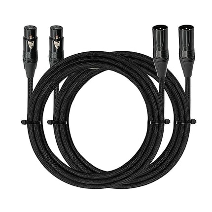 XLR Cables XlR to xlr Cable (10 Feet 2-Pack) Noise-Canceling Balanced Wire Connector, 3 Pin XLR Microphone Cables Oxygen-Free Copper (OFC) Male to Female Mic Cord for Speaker Mixer, Studio,Podcast