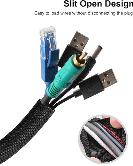 Secbolt Cord Protectors from Pets No Chew, 25ft - 1/2 inch Ultra Durable Cord Covers for Pets, Bite-Resistant Cable and Wire Protector for Cats, Dogs, Rabbits - Black