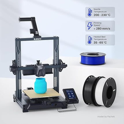 ELEGOO 250g PLA Plus Filament Bundle 1.75mm, 8 Colors 3D Printer Filaments Dimensional Accuracy +/- 0.02mm, 8 Pack 250g Spool, Black/White/Red/Dark Blue/Orange/Yellow/Sky Blue/Sea Green