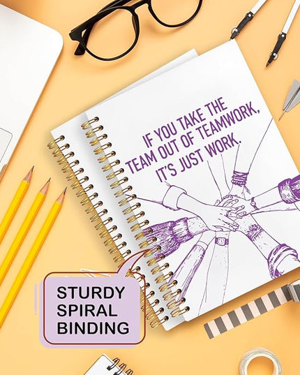 Yhtrg Welcome to the Team Gifts Spiral Notebooks, Gifts for Team Members at Work, Teams Appreciation Gift for Employees, Purple Journal Notebook for Women Men Coworkers, 5.5x8.3 Inch