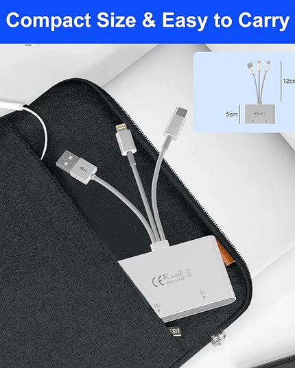 Memory Stick Pro Duo Adapter - 4 in 1 SD/TF/MS/XD Card Reader Digital Camera Adapter for Sony Cybershot SD Card, Lightning/USB-C/USB-A XD-Picture-Card Reader for iPhone 16/15/14/iPad/PC/Android/MAC