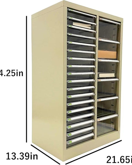 File Cabinet 24 Transparent Drawers Vertical Home Office Storage Cabinet Paper Organizer Document Filing for Small Parts