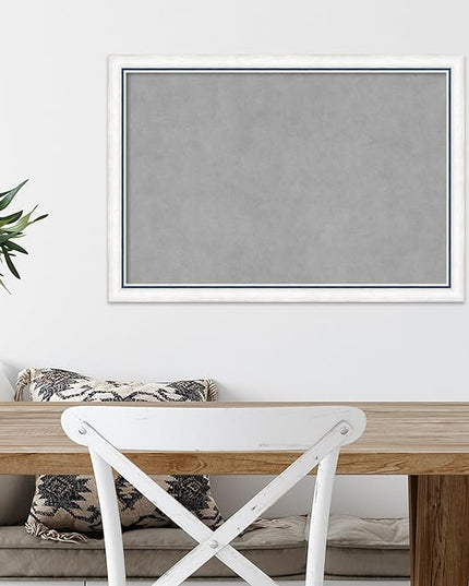 Amanti Art White Framed Magnetic Board 18x26 Medium Vision Board for use with Magnets, 100% Metal Sheet to Display Items as Office Decor or for Home Organization in mudroom, Kitchen or Kids Room