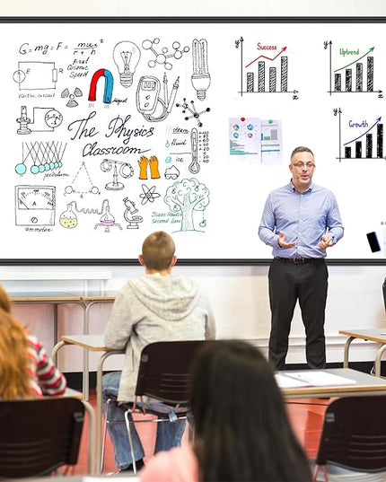 H-Qprobd 96"x48" White Board for Wall Commercial-Grade Large Magnetic Dry Erase Board with with All Kits, 4'x8' Presentation Whiteboard for Office, Gov't, Classroom & Conference Rooms, Home