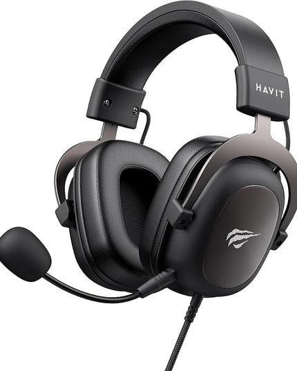 havit H2002d Gaming Headsets for PS4,PC, 53MM Drivers Surround Sound PS5 Headset with Mic Gaming Headphones with Mic Durable Aluminum Frame Valentines Gifts for Men