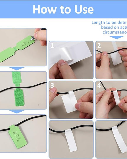 50 Pcs Cord Labels for Electronics 20 Reusable Large Wire Tag 30 Write On White Cords Label Multicolor Cord Labels for Electronics for Identifying Electrical Charging Cords Management (5 Colors)