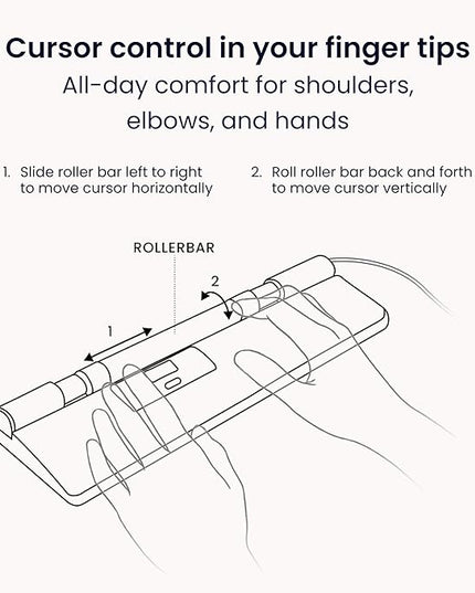Contour RollerMouse Pro Ergonomic Central Rollerbar Design for Neck, Shoulder & Wrist Pain Relief, 6 Programmable Buttons, 600-2800 DPI, Productivity Plug & Play Mac & PC - Wired - Slim