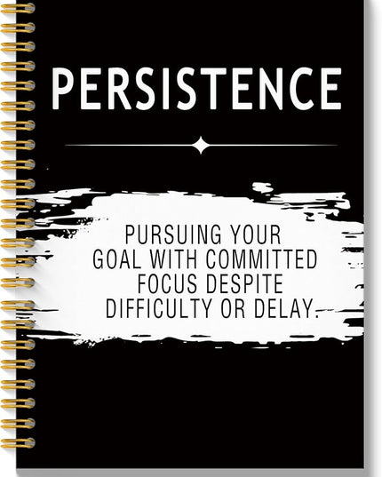 Persistence Quotes Notebook Journal, Inspirational Office Notebooks for Work, Motivational Gifts for Women Men, Gifts for Office Coworkers, Hardcover Spiral Notebook 5.5x8.3