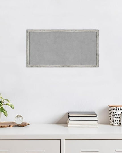 Amanti Art White Framed Magnetic Board 13x25 Small Vision Board for use with Magnets, 100% Metal Sheet to Display Items as Office Decor or for Home Organization in mudroom, Kitchen or Kids Room
