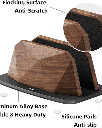 Vertical Laptop Stand - Walnut Adjustable Laptop Holder,Desktop Dock Compatible with All MacBook, Surface,Chromebook,Dell & More(Walnut)