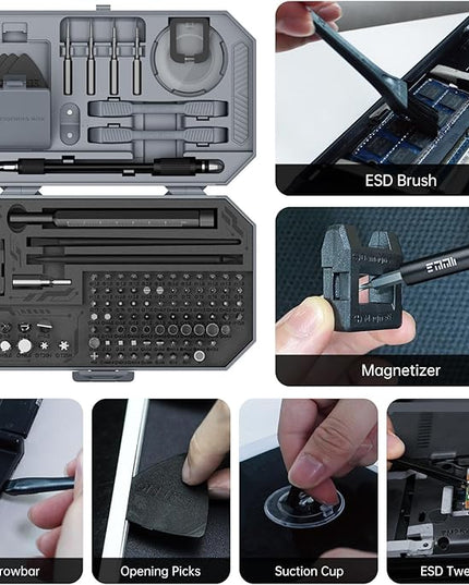 Compact Screwdriver Set, JAKEMY 105 in 1 Precison Mini Screwdriver Kit with Opening Pry Tool for Laptop, Computer, MacBook, Phone, Watch, Eyeglasses, Xbox, Modding, DIY