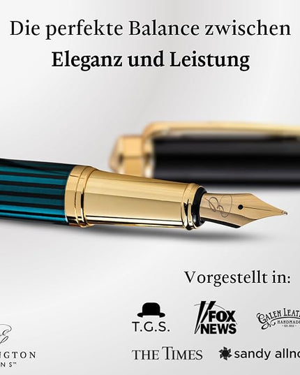 Ellington Pens Luxury Fountain Pen Set - Extra Fine Nib - Includes 3 Ink Cartridges, Refillable Ink Converter, Gift Box-Fountain Pens For Writing, Calligraphy, Journaling, Sketching (Crimson Blend)