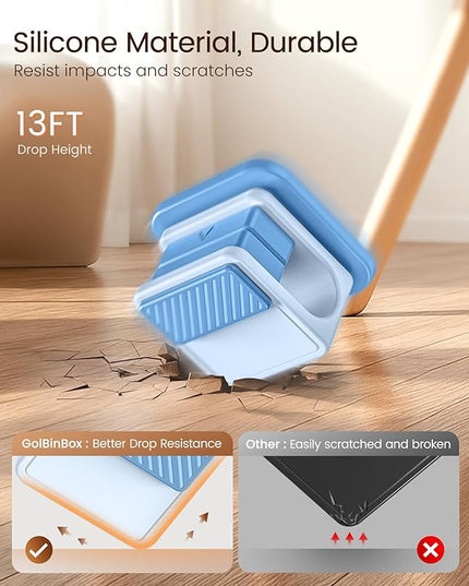 6 Pack Magnetic Cable Clips, Glow in The Dark Cable Holders, GolbinBox Cord Organizer with Shockproof Silicone, Fits up to 8mm Adhesive Cord Clips for Desk, Wall, Nightstand, Car, Home, Office, Blue