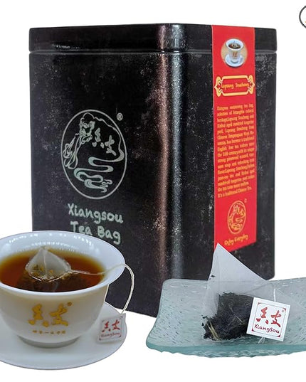 Xiangsou Moistening Tea,Lapsang Souchong Tea,Chinese Classical Smoked Black Tea with 30 Tea Bags,Strong Flower Fragrance With a Smoky Taste