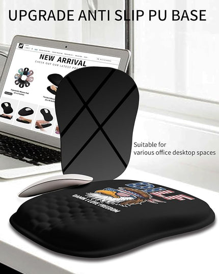 Hokafenle Ergonomic Wrist-Hugging Mouse Pad Wrist Support, U-Shaped Holding Wrist Rest Mousepad for Carpal Tunnel Pain Relief with Cushioned Memory Foam Slope Massage Bulge (Classic 10.2x8.3 in,DILF)
