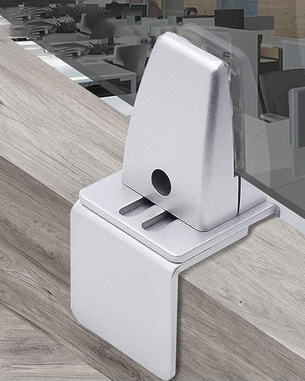 2 Packs Sneeze Guard Support, Aluminum Vertical Partition Board Clamp, Acrylic Desk Divider Support Clamp, Desk Shield Privacy Panel Clamps for Clear Shield for Countertop Reception