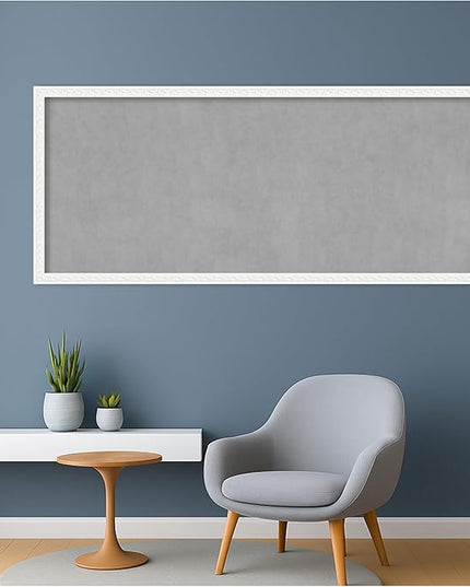 Amanti Art White Framed Magnetic Board 22x50 Oversize Vision Board for use with Magnets, 100% Metal Sheet to Display Items as Office Decor or for Home Organization in mudroom, Kitchen or Kids Room
