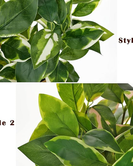 Oairse Articicial Plants Indoor Small Fake Plants in Pots Faux Pothos N‘ Joy Potted Plant Fake Indoor Plants with Gold Pots for Bathroom Living Room Office Desk Shelves