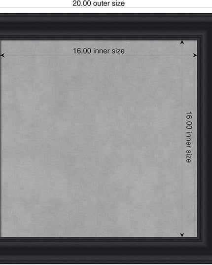 Amanti Art Black Framed Magnetic Board 20x20 Small Vision Board for use with Magnets, 100% Metal Sheet to Display Items as Office Decor or for Home Organization in mudroom, Kitchen or Kids Room