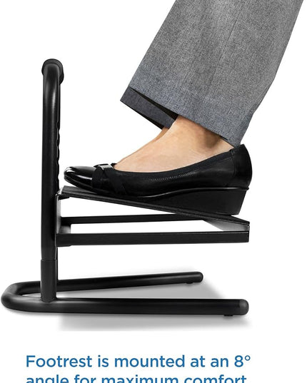 Mount-It! Height Adjustable Foot Rest for Standing and Sitting, Freestanding Under The Desk Footrest with Handle and Six Height Settings, Anti-Slip Padded Surface,Black