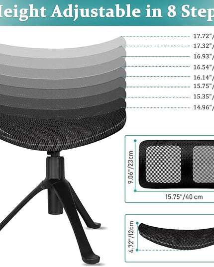 Footrest for Desk Adjustable Height 2-in-1 Function Rotatable Ergonomic Under Desk Footrest Ottoman Stool Rolling Leg Rest for Home Office (Black)