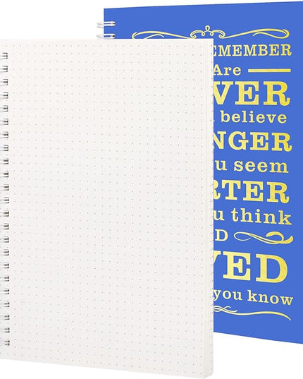 2Pcs Spiral Dotted Notebook,Inspirational Gifts A5 Dot Grid Spiral Notebook for Work & Sketching,Perfect for Office School Home Supplies,160 Pages (2, Dot Grid Dark Blue)
