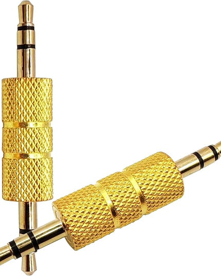 Voluty Tek 3.5mm to 3.5mm Male to Male Audio Headphone Adapter,Gold Plated 1/8" Stereo Coupler Connector for Speakers MP3 Players 2pcs